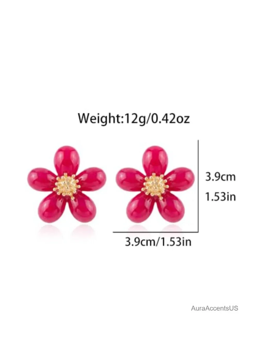 Acrylic Flower Stud Earrings Boho Resin Floral Statement Jewelry Party